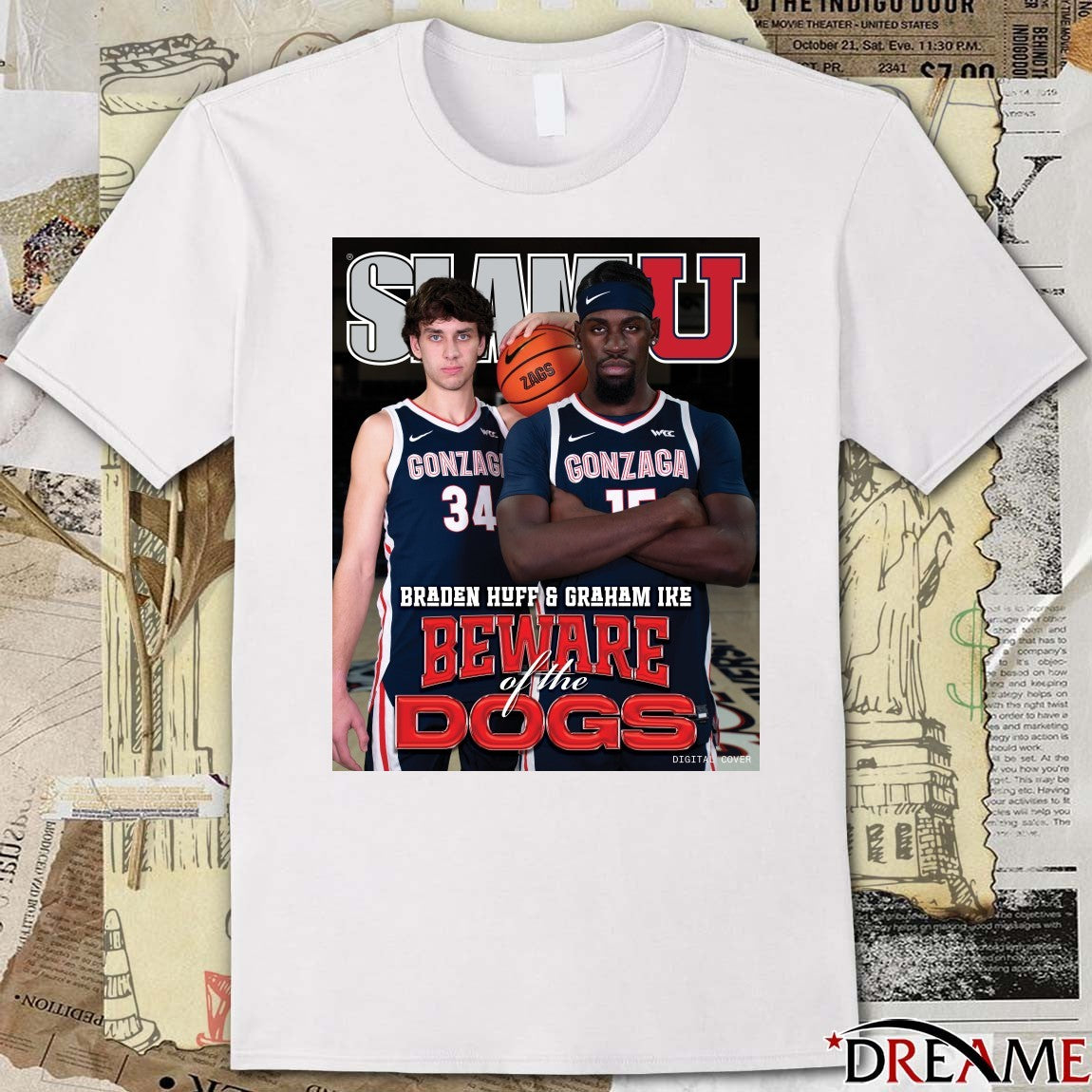 Salm U Braden Huff and Graham Ike Beware Of The Dogs Gonzaga Bulldogs Poster t-shirt