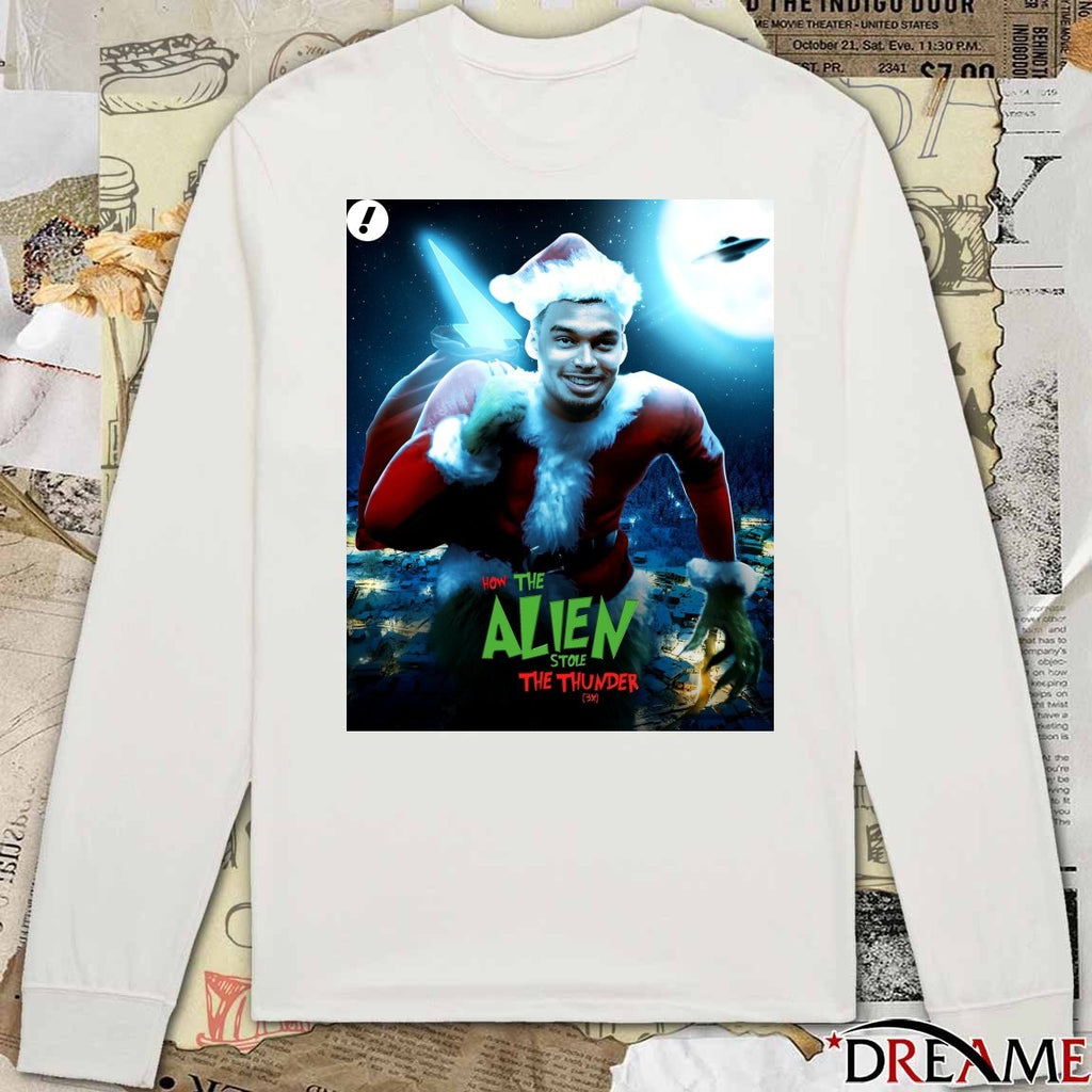 San Antonio Spurs Vs Oklahoma City Thunder How the Grinch Stole The Thunder Christmas Day Yahoo Sports Poster t-shirt