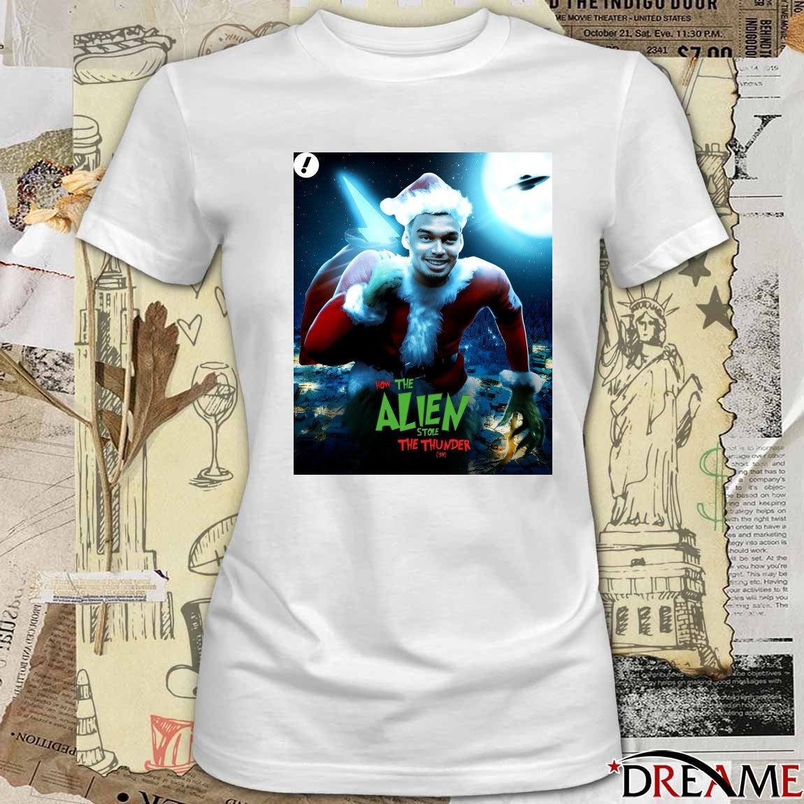 San Antonio Spurs Vs Oklahoma City Thunder How the Grinch Stole The Thunder Christmas Day Yahoo Sports Poster t-shirt