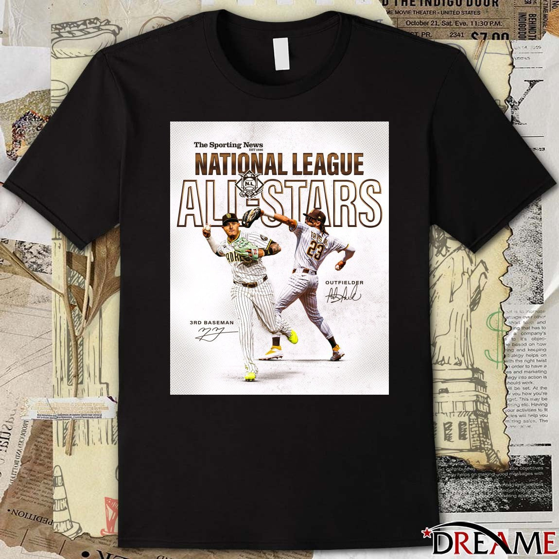 San Diego Padres Congratulations to Manny and Fernando NL All-Stars Signatures Poster t-shirt
