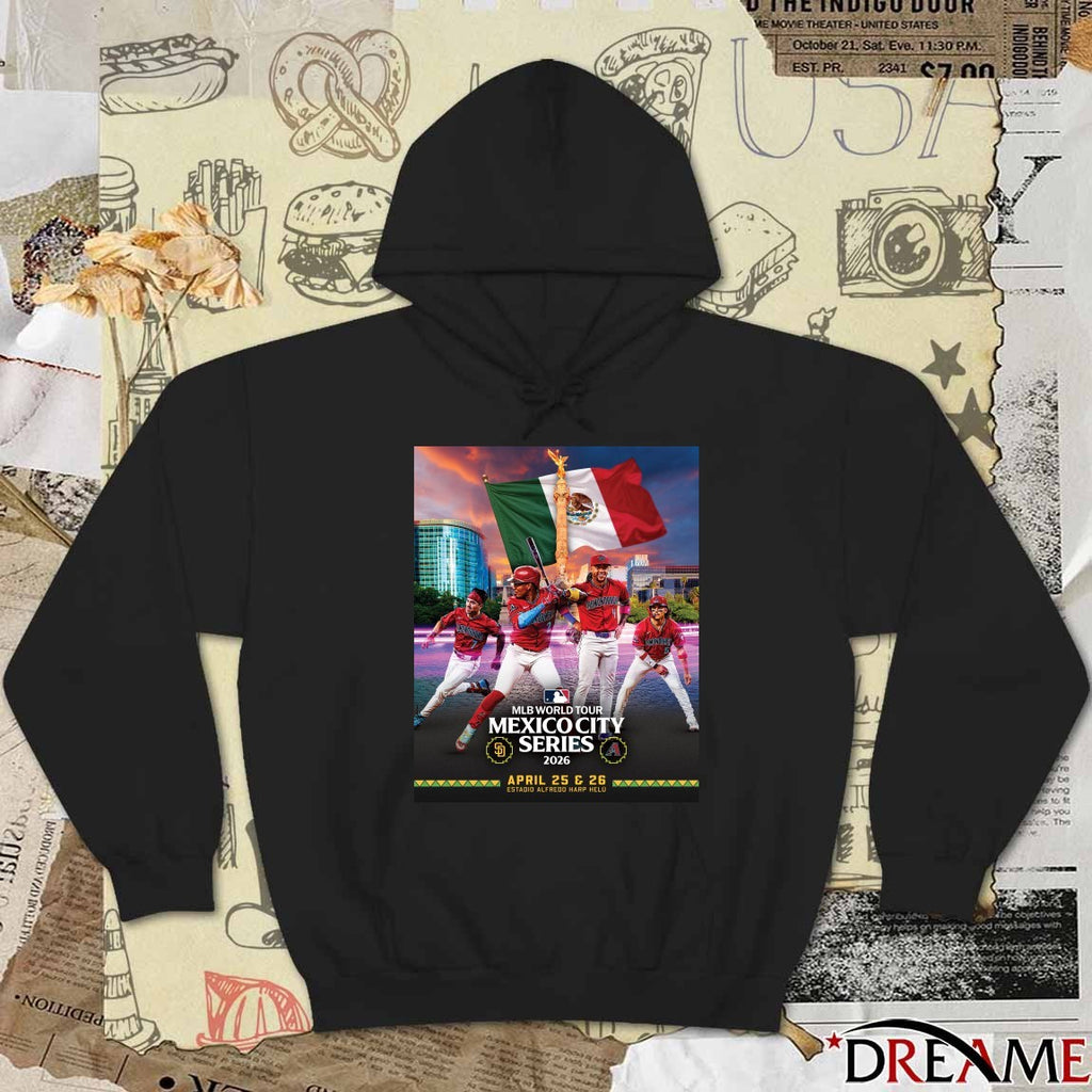 San Diego Padres Vs Arizona Diamondbacks MLB World Tour Mexico City Series 2026 April 25 – 26 Poster t-shirt