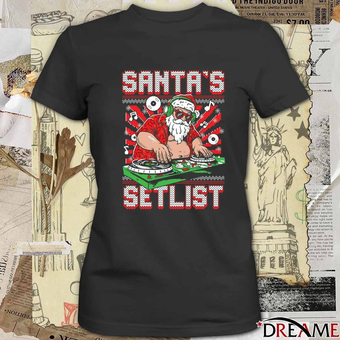 Santa’s Setlist Ugly Christmas Sweater 2025 Santa Claus t-shirt
