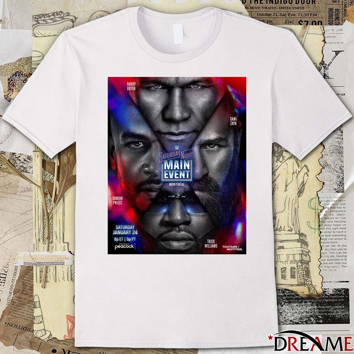 Saturday Night’s Main Event Randy Orton vs. Trick Williams vs. Damian Priest vs. Sami Zayn January 24 2026 Poster t-shirt