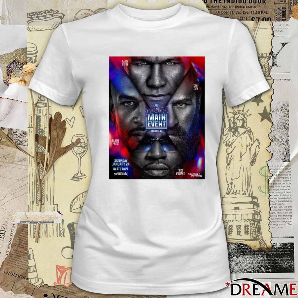 Saturday Night’s Main Event Randy Orton vs. Trick Williams vs. Damian Priest vs. Sami Zayn January 24 2026 Poster t-shirt