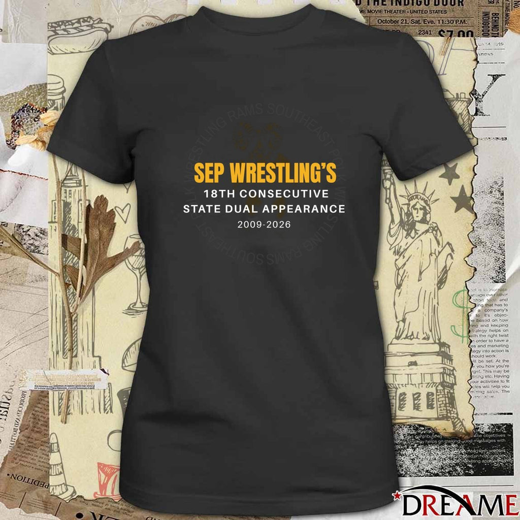 Sep Wrestling’s 18th Consecutive State Dual Appearance 2009-2026 t-shirt