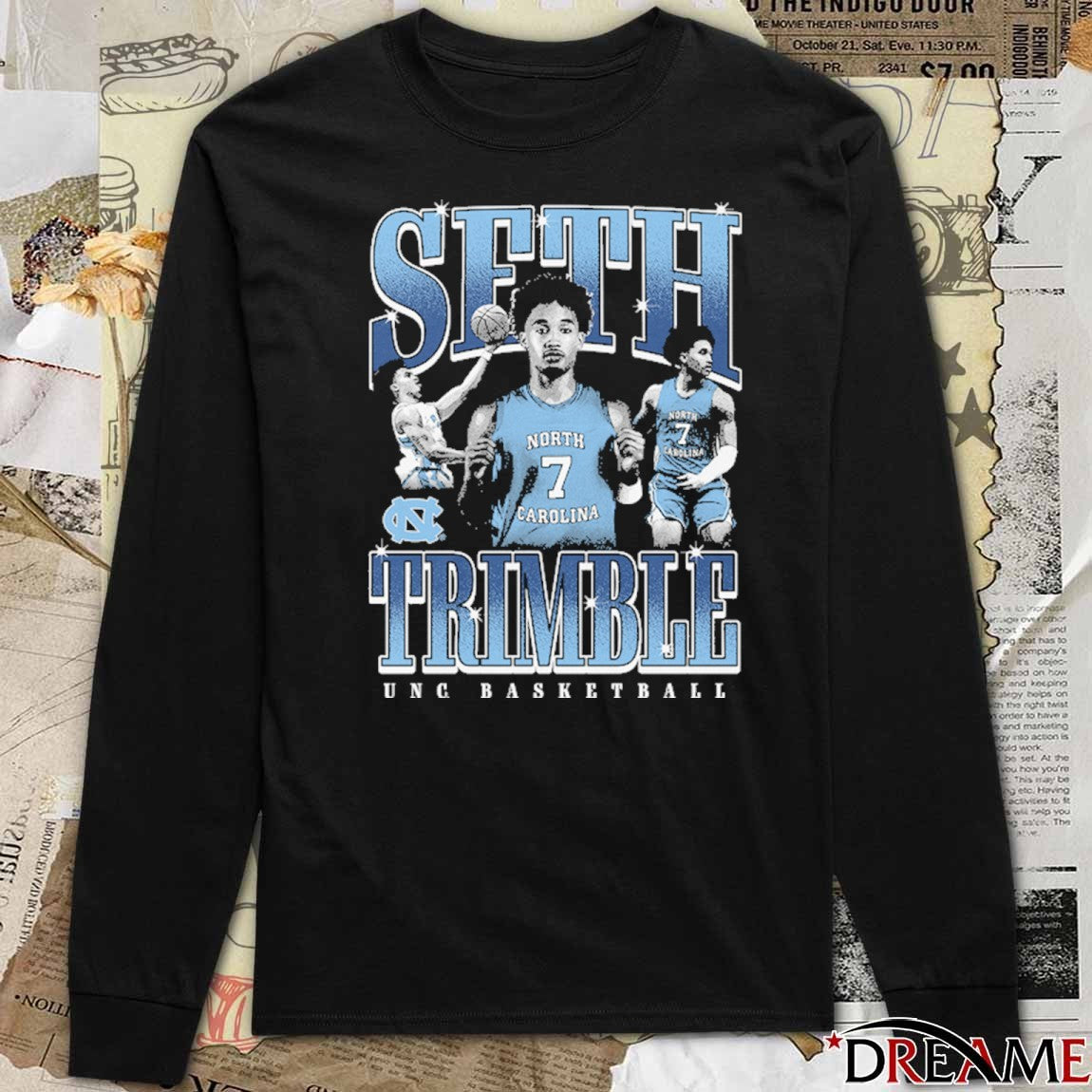 Seth Trimble Throwback Retro North Carolina Tar Heels Basketball 2026 t-shirt