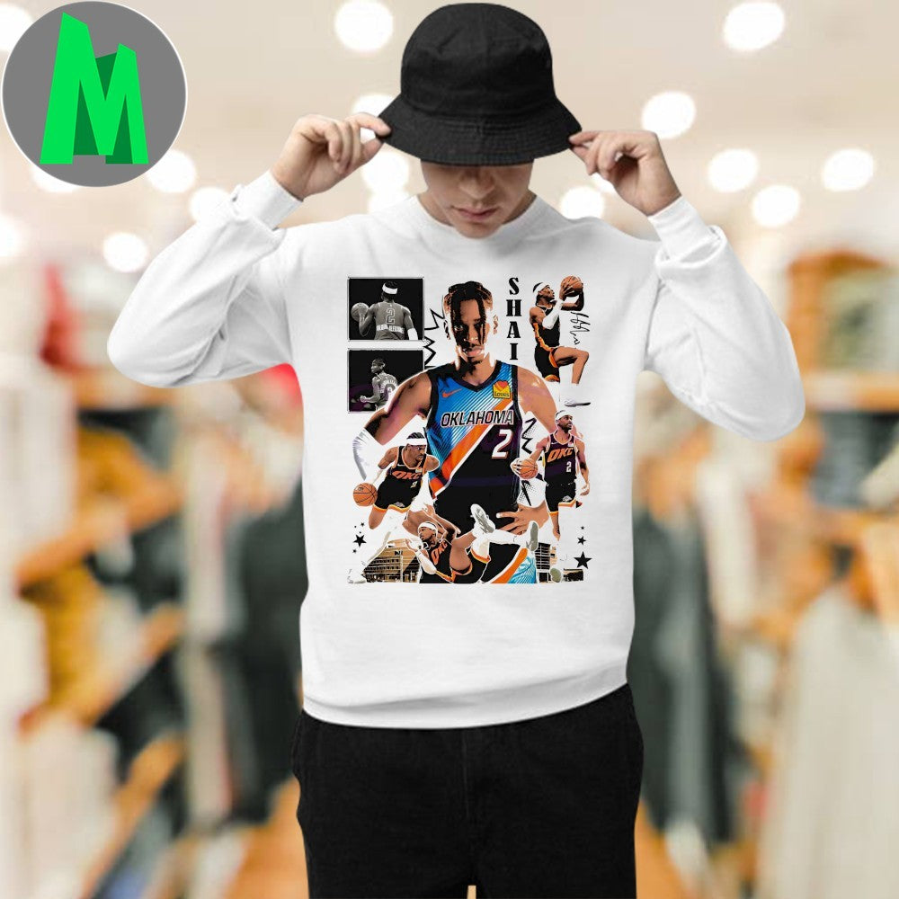 Shai Gilgeous Alexander Oklahoma City Thunder Action Collage Graphic Shirt