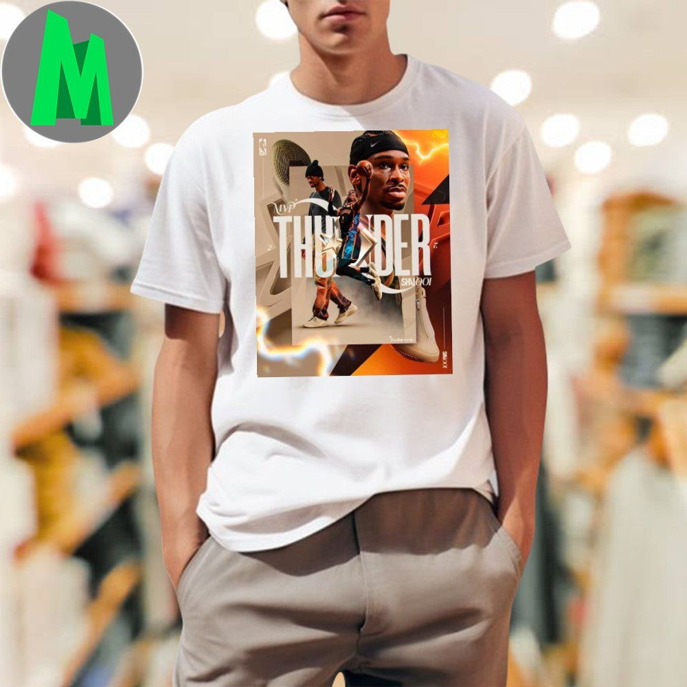 Shai Gilgeous Alexander Thunder Mvp Art Collage Style Shirt