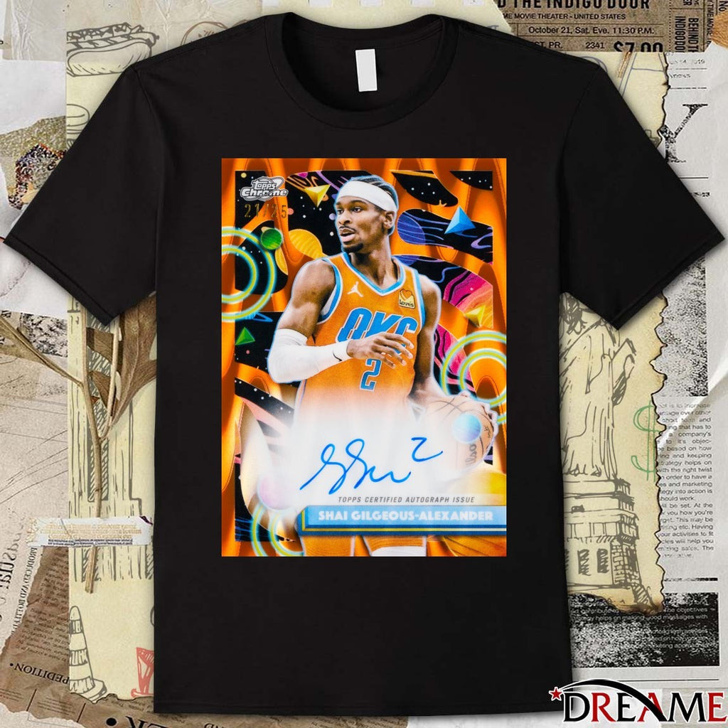 Shai Gilgeous-Alexander Topps Cosmic Chrome Basketball Card Signature t-shirt