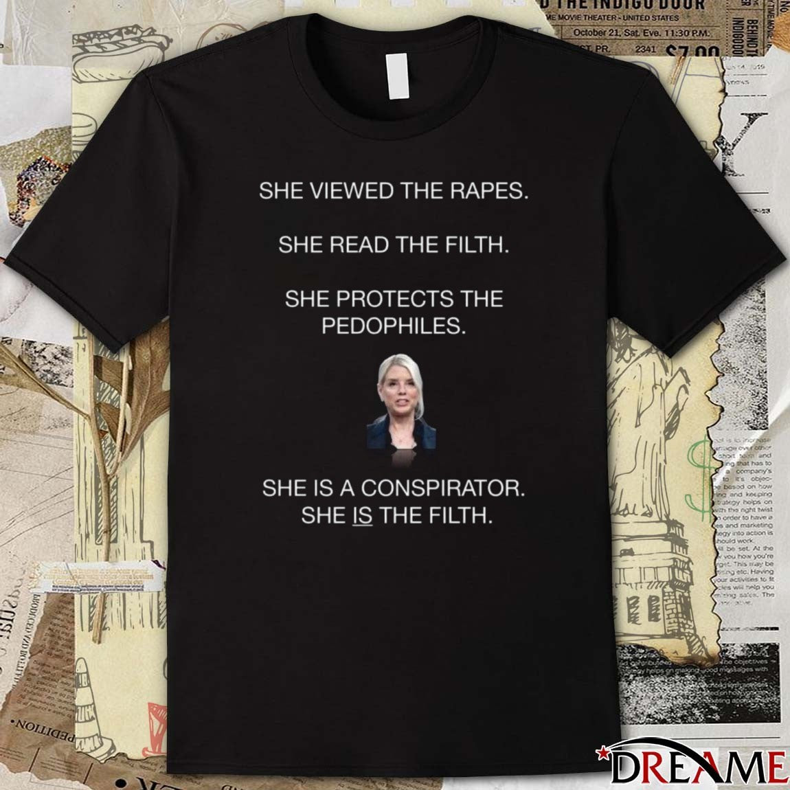 She Viewed The Rapes She Read The Filth She Protects The Pedophiles t-shirt