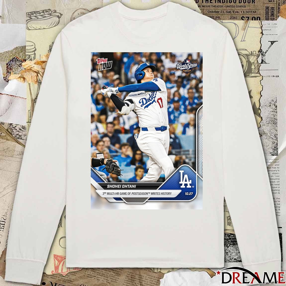 Shohei Ohtani 2025 MLB Topps Los Angeles Dodgers 3rd Multi-HR Game Of Postseason Writes History t-shirt