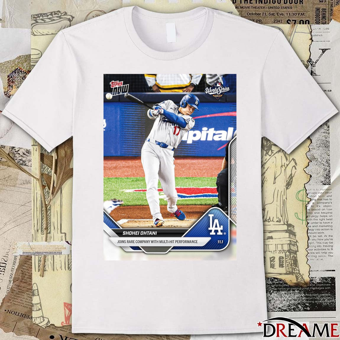 Shohei Ohtani 2025 MLB Topps Los Angeles Dodgers Joins Rare Company With Multi-Hit Performance Card t-shirt