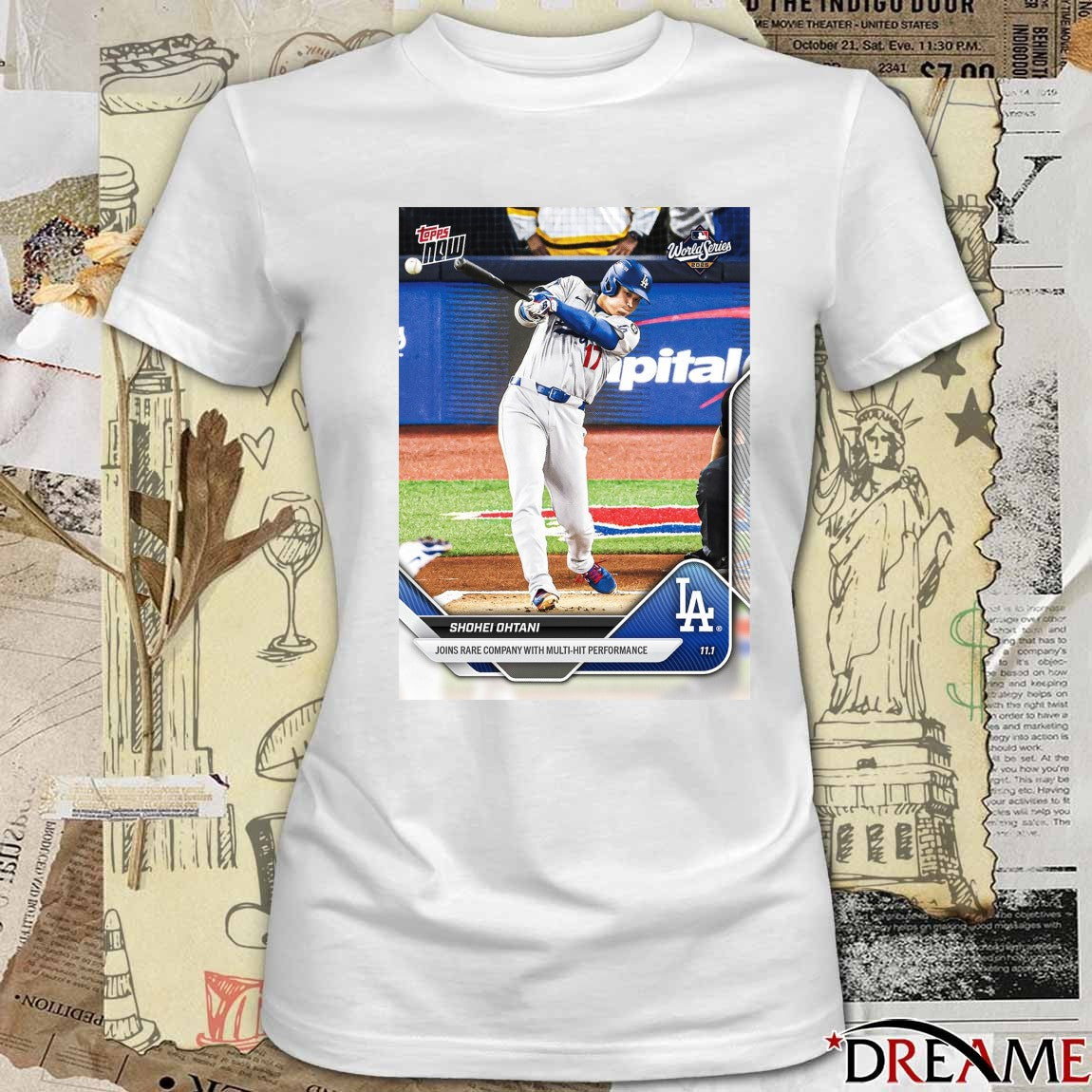 Shohei Ohtani 2025 MLB Topps Los Angeles Dodgers Joins Rare Company With Multi-Hit Performance Card t-shirt