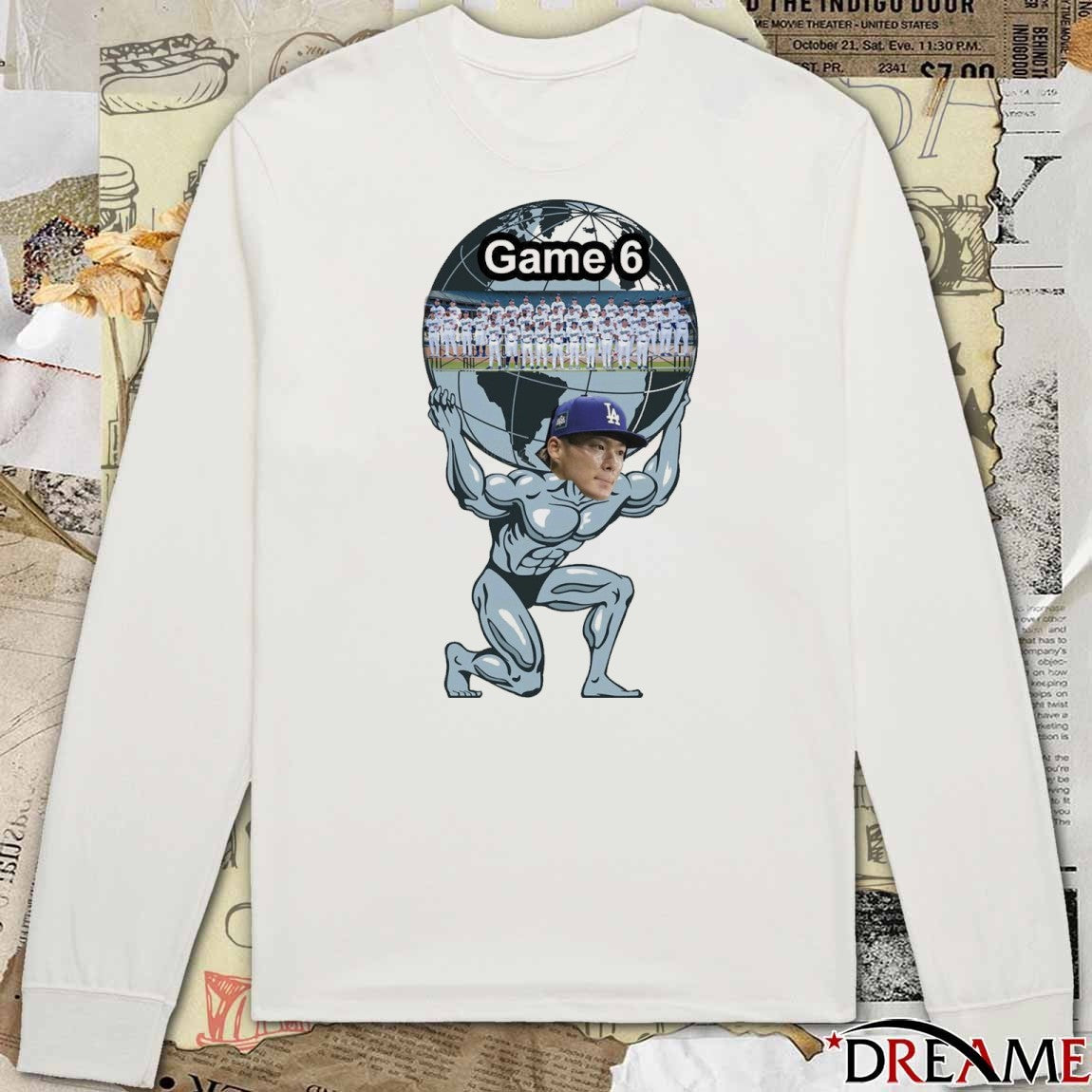 Shohei Ohtani Los Angeles Dodgers MLB Figure Atlas Game 6 Meme t-shirt