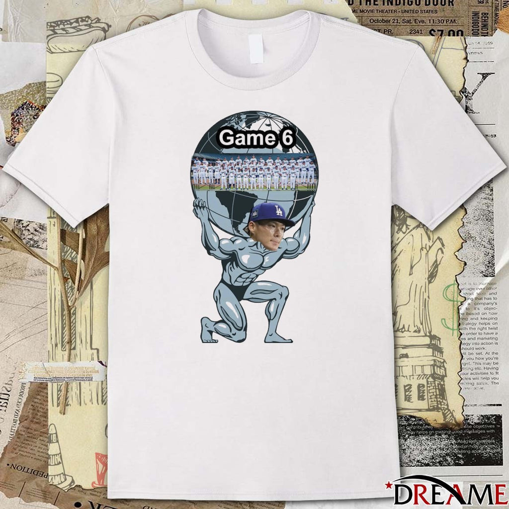 Shohei Ohtani Los Angeles Dodgers MLB Figure Atlas Game 6 Meme t-shirt