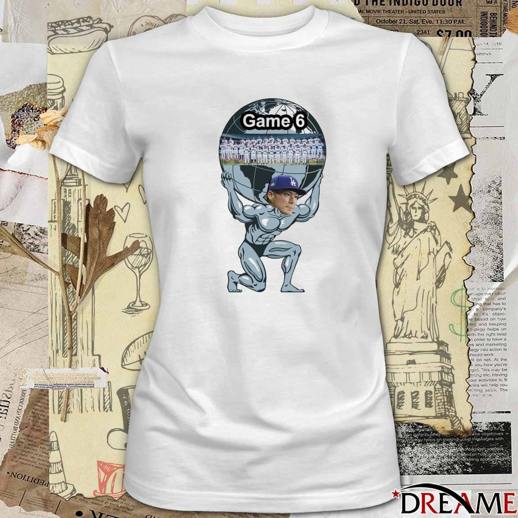 Shohei Ohtani Los Angeles Dodgers MLB Figure Atlas Game 6 Meme t-shirt