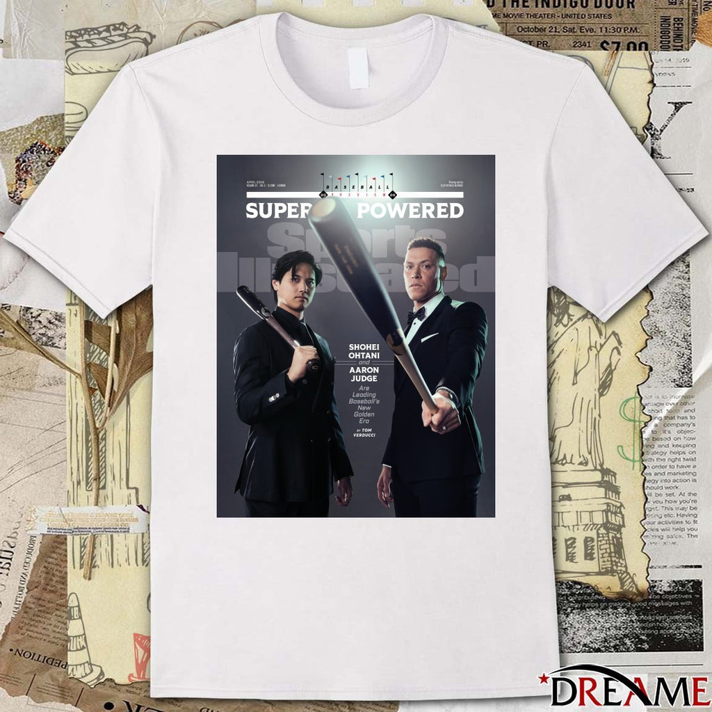 Shohei Ohtani and Aaron Judge Super Powered Are Leading Baseball New Golden Era t-shirt
