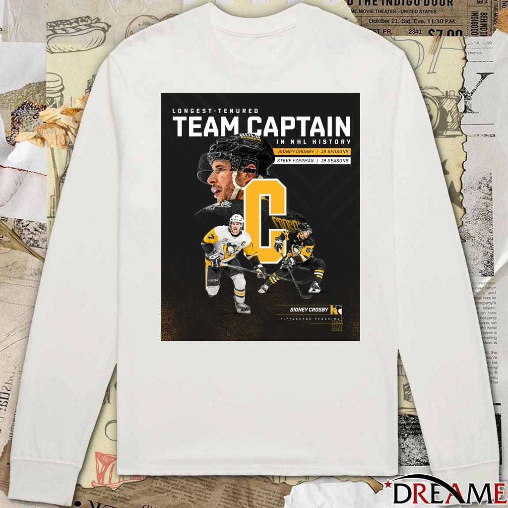 Sidney Crosby Longest-Tenured Team Captain Pittsburgh Penguins in NHL history Poster t-shirt