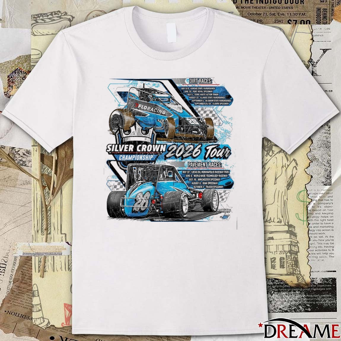 Silver Crown Championship 2026 Tour Dirt Races Pavement Races USAC t-shirt