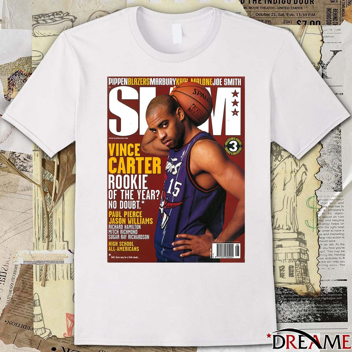 Slam Covers Vince Carter Rookie Of The Year No Doubt Poster t-shirt
