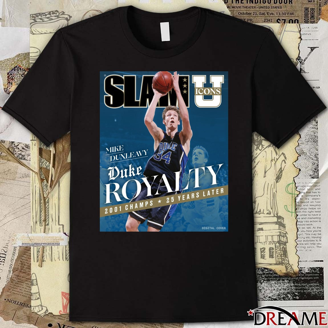 Slam Icons Legendary Mike Dunleavy Duke Royalty 2001 Champs 25 Years Later Poster t-shirt