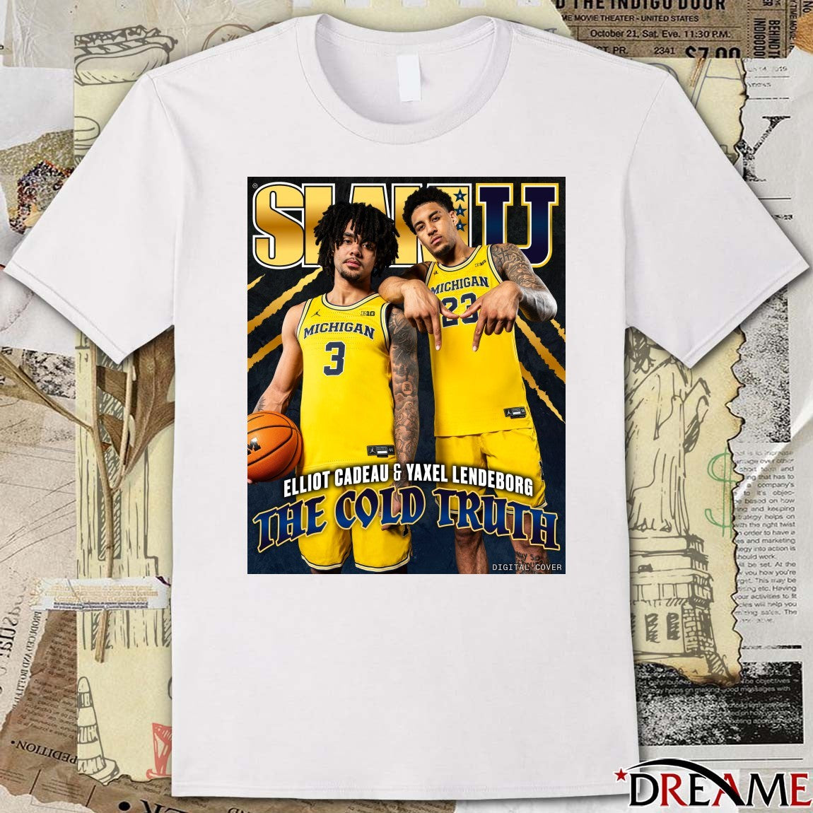 Slam U Michigan basketball Elliot Cadeau and Yaxel Lendeborg The Cold Truth Poster t-shirt