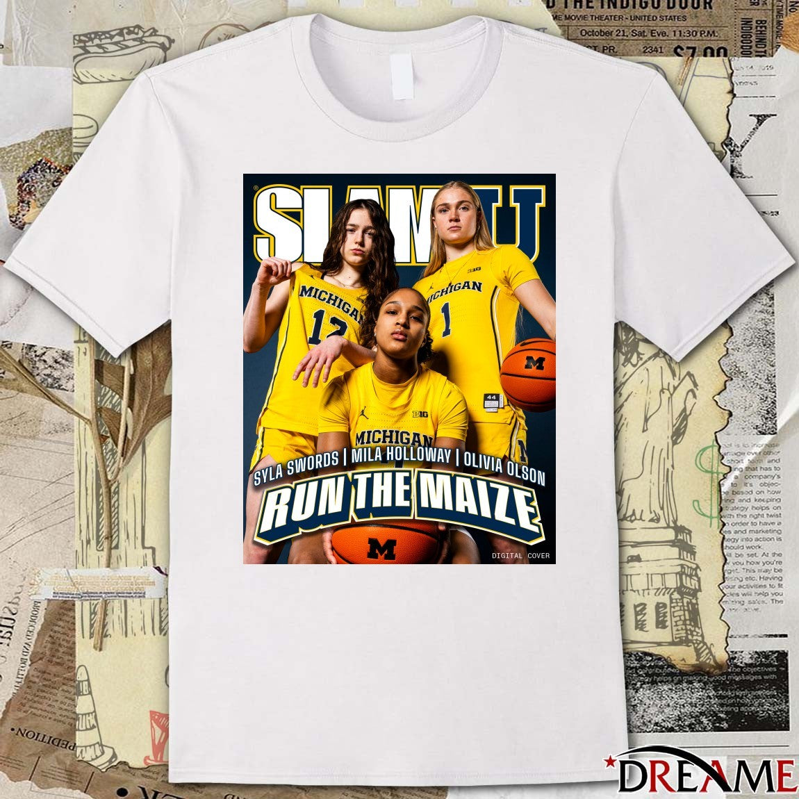 Slam U Syla Swords, Mila Holloway and Olivia Olson Wolverines Run The Maize Poster t-shirt