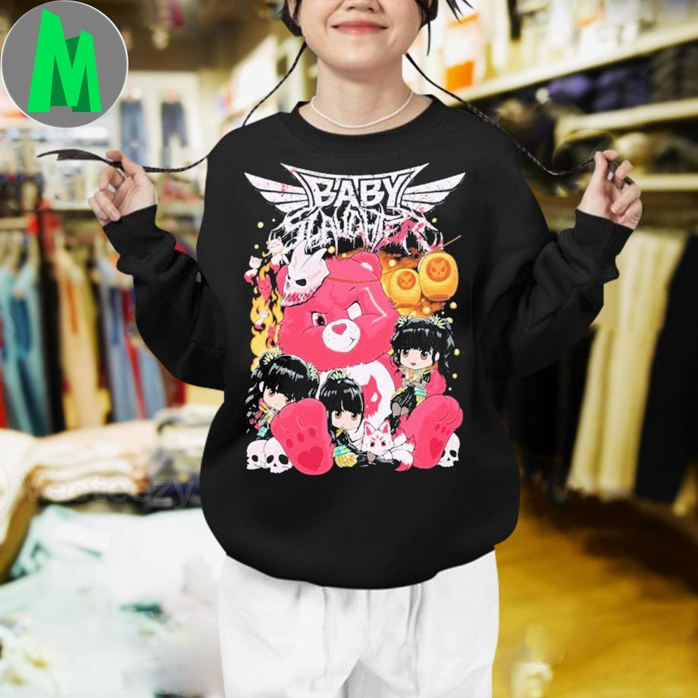 Slaughter To Prevail x Babymetal Babyslaugher Bear T-Shirt Metal Band Collaboration Merch Graphic Tee