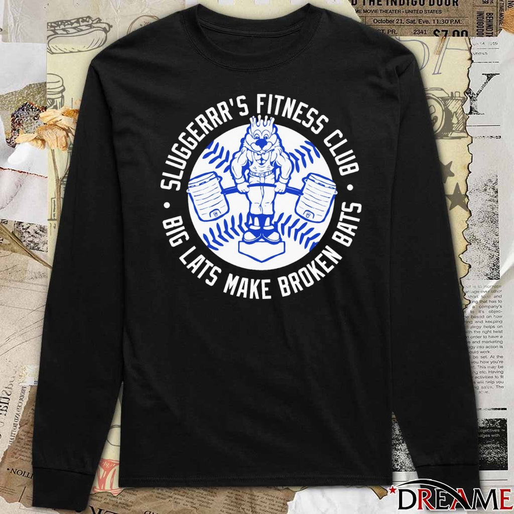 Sluggerrr’s Fitness Club Big Lats Make Broken Bats 2026 t-shirt