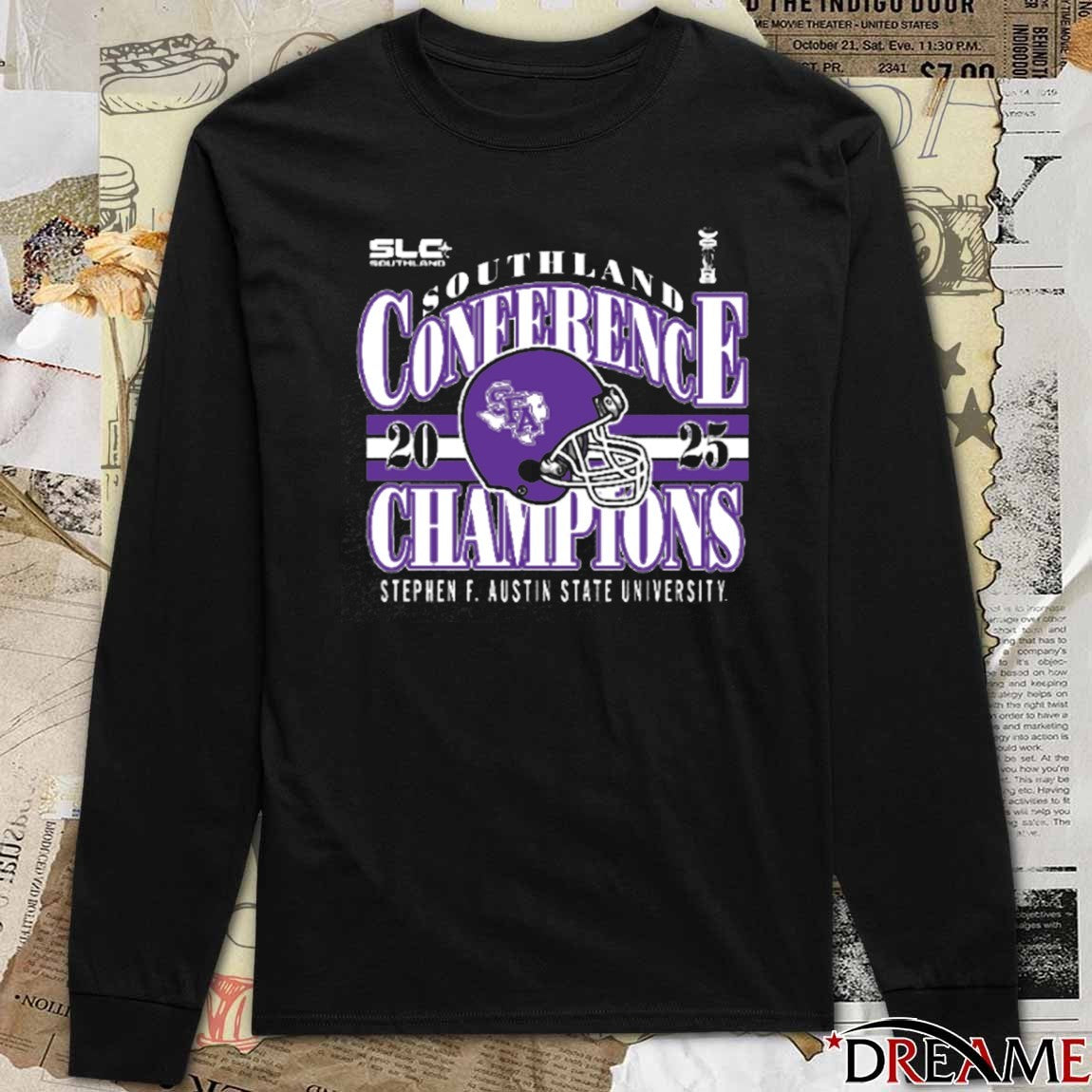 Southland Conference Champions Stephen F. Austin State University Championship 2025 Logo t-shirt