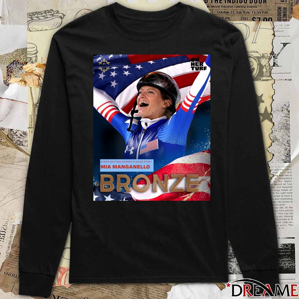 Speed Skating Women’s Mass Start Mia Manganello Bronze Milan Cortina 2026 Poster t-shirt