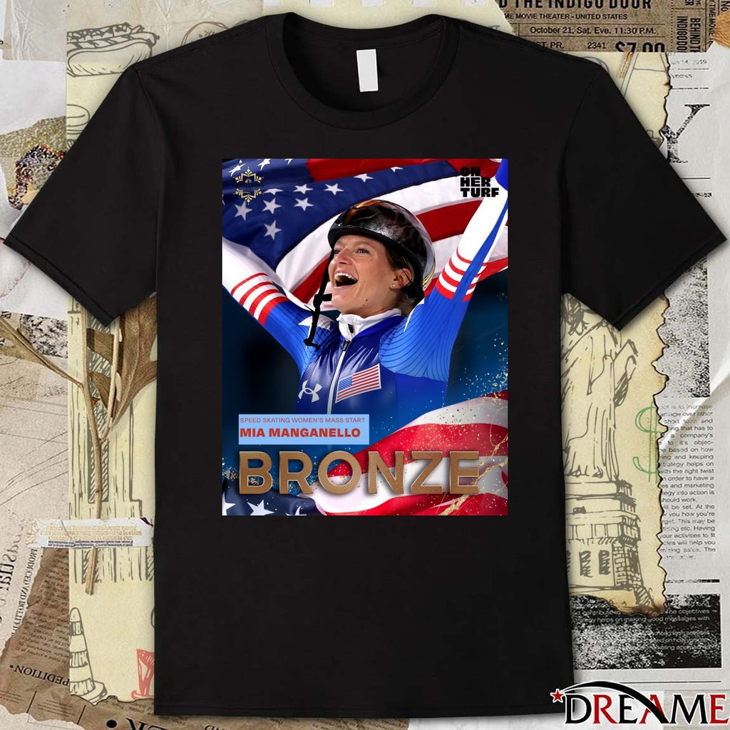 Speed Skating Women’s Mass Start Mia Manganello Bronze Milan Cortina 2026 Poster t-shirt