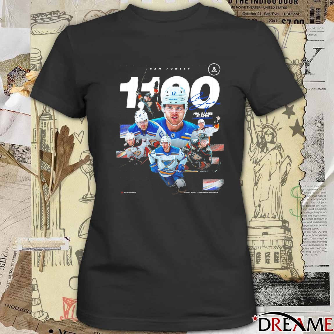 St. Louis Blues Cam Fowler 1100 NHL Games Played Signature t-shirt