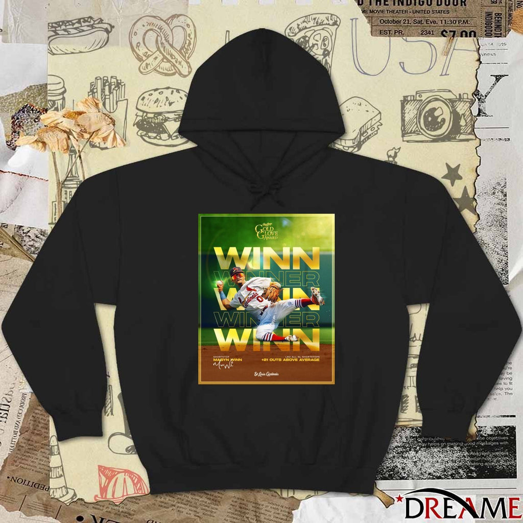 St. Louis Cardinals Masyn Winn 2025 Rawlings Gold Glove Award Signature Poster t-shirt