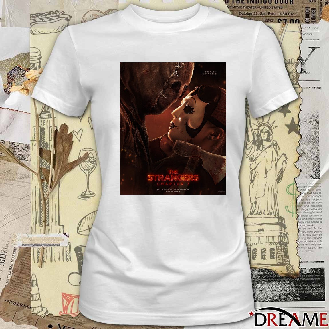 Strangers Chapter 3 Embrace Your Fears In Theaters Everywhere February 6, 2026 Lionsgate Poster t-shirt