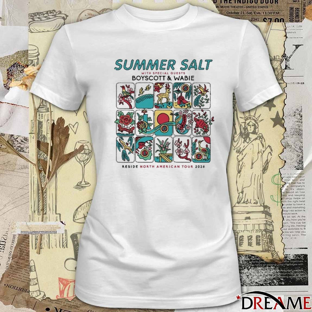 Summer Salt With Boyscott and Wabie Reside North American Tour 2026 t-shirt
