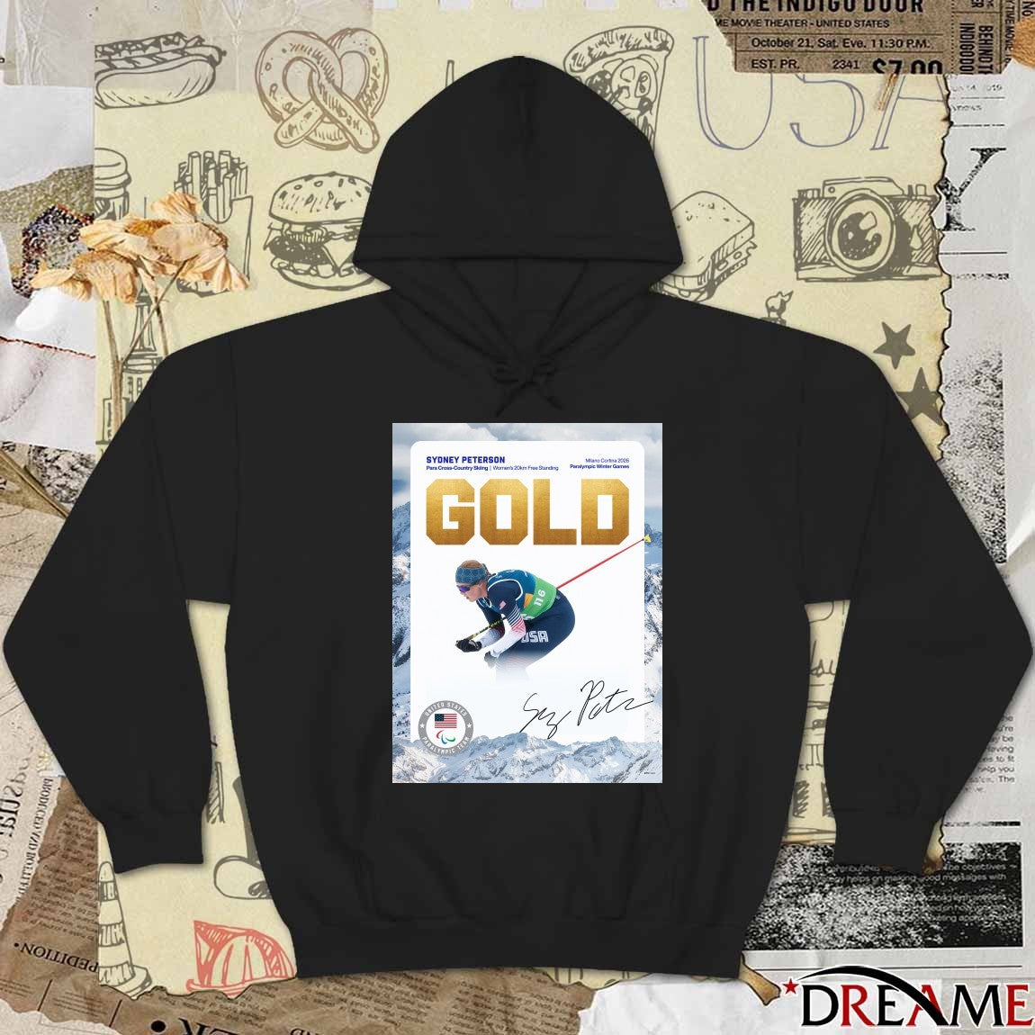 Sydney Peterson Para Cross-country Skiing Milano Cortina 2026 Paralympic Winter Games Gold Medal t-shirt