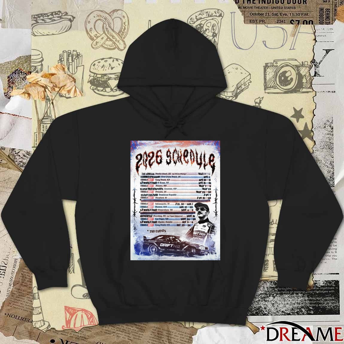 TBD Events 2026 Schedule Formula Drift March – October 2026 Poster t-shirt