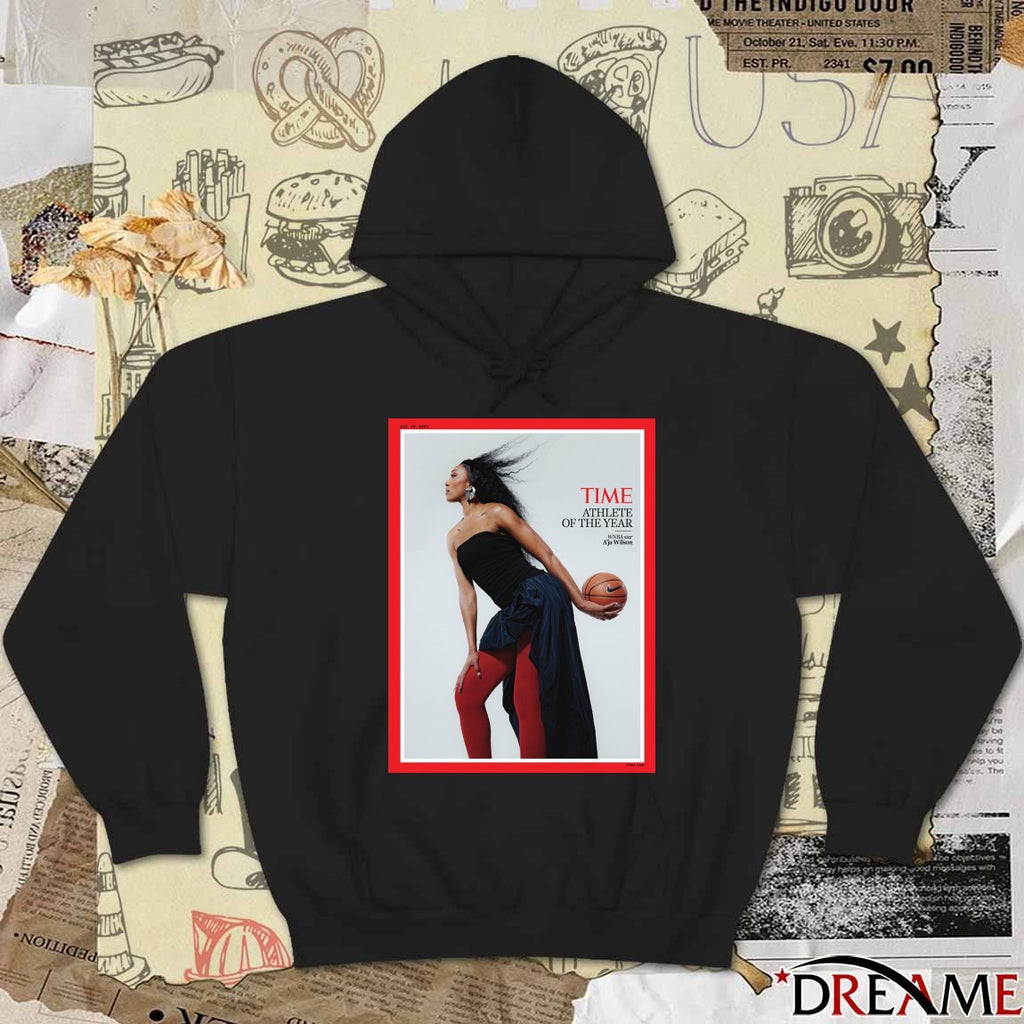 TIME magazine A’ja Wilson 2025 Athlete Of The Year WNBA Star Poster t-shirt