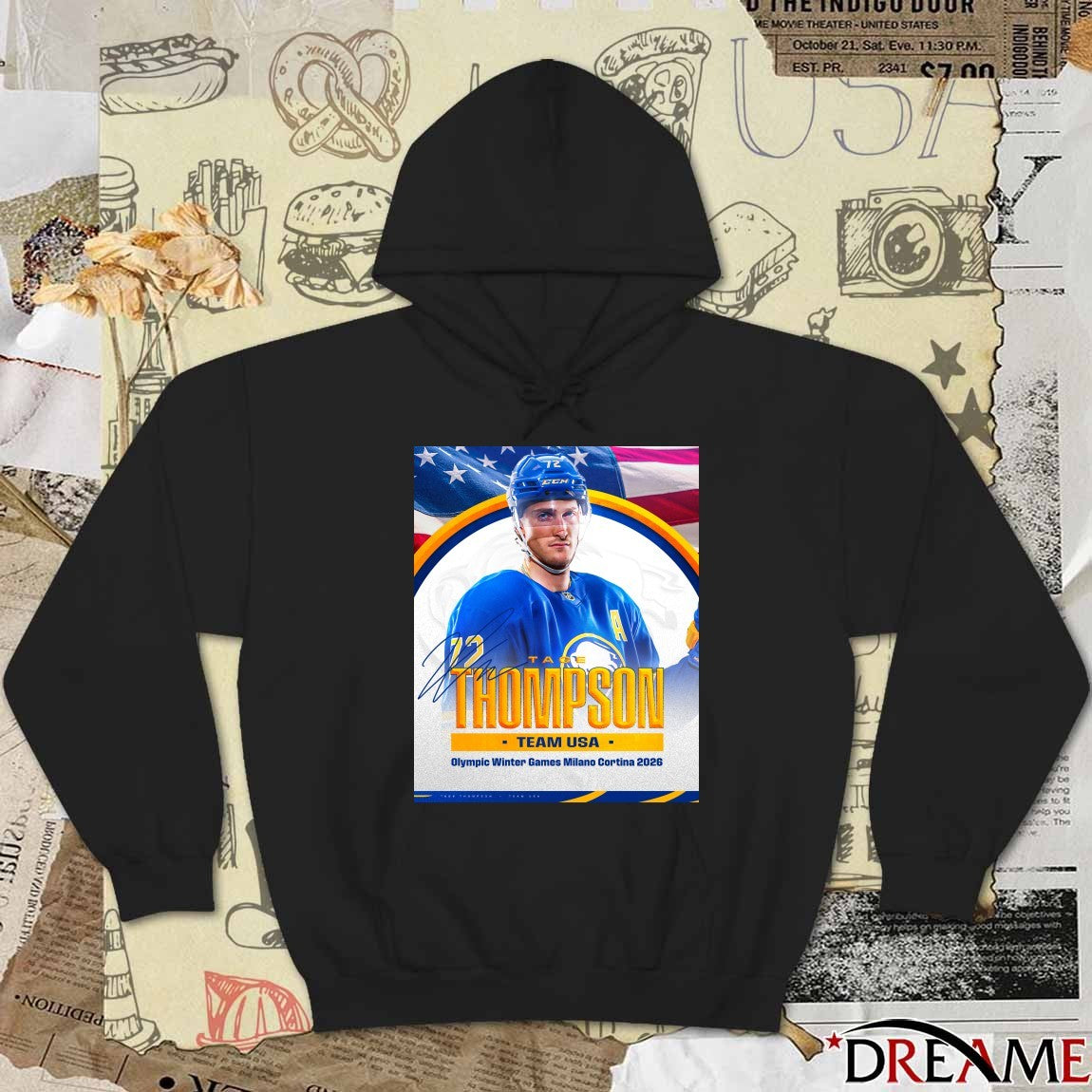 Tage Thompson Team USA Olympic Winter Games Milano Cortina 2026 Signature Poster t-shirt