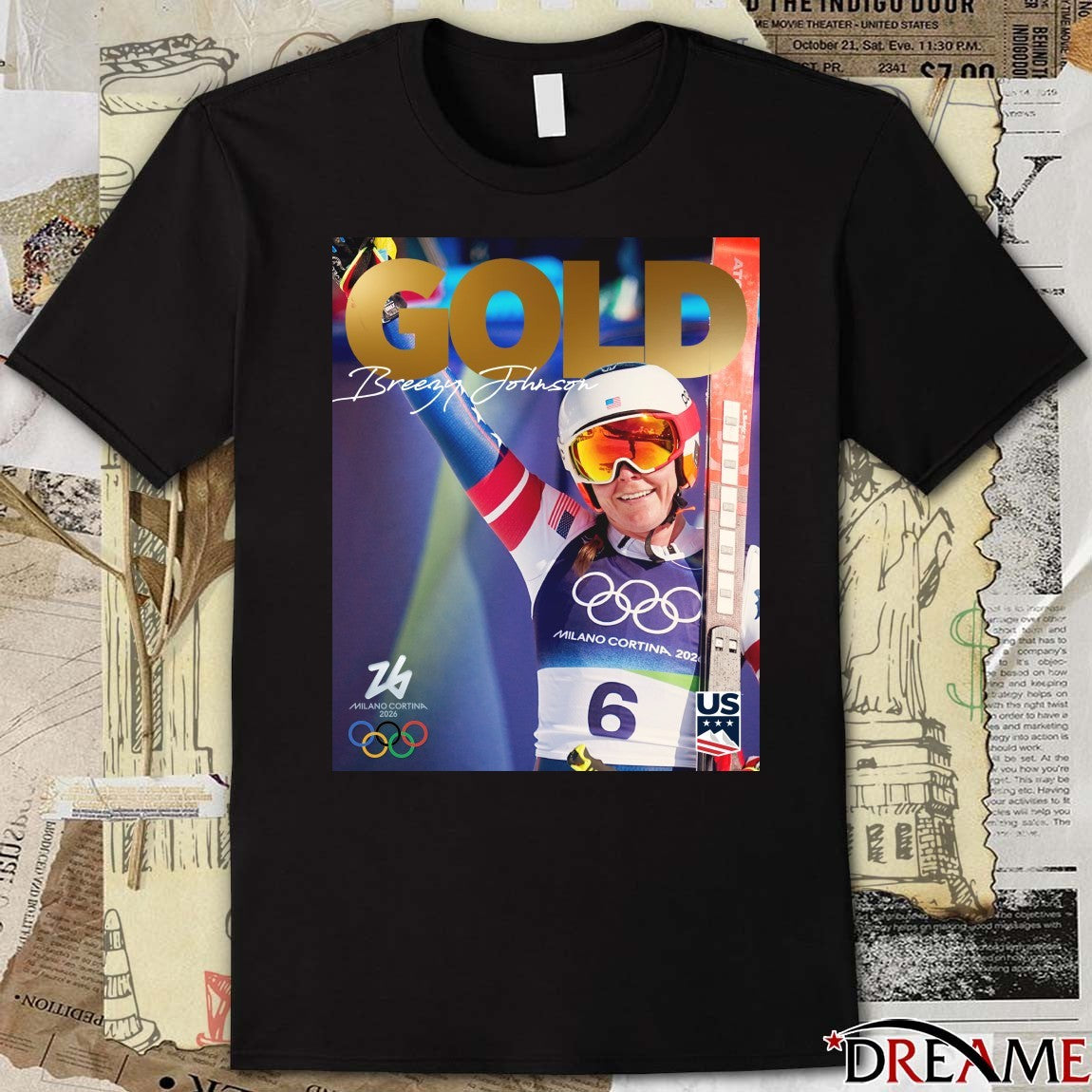 Team USA Breezy Johnson Is An Olympic Champion GOLD Medal Poster t-shirt