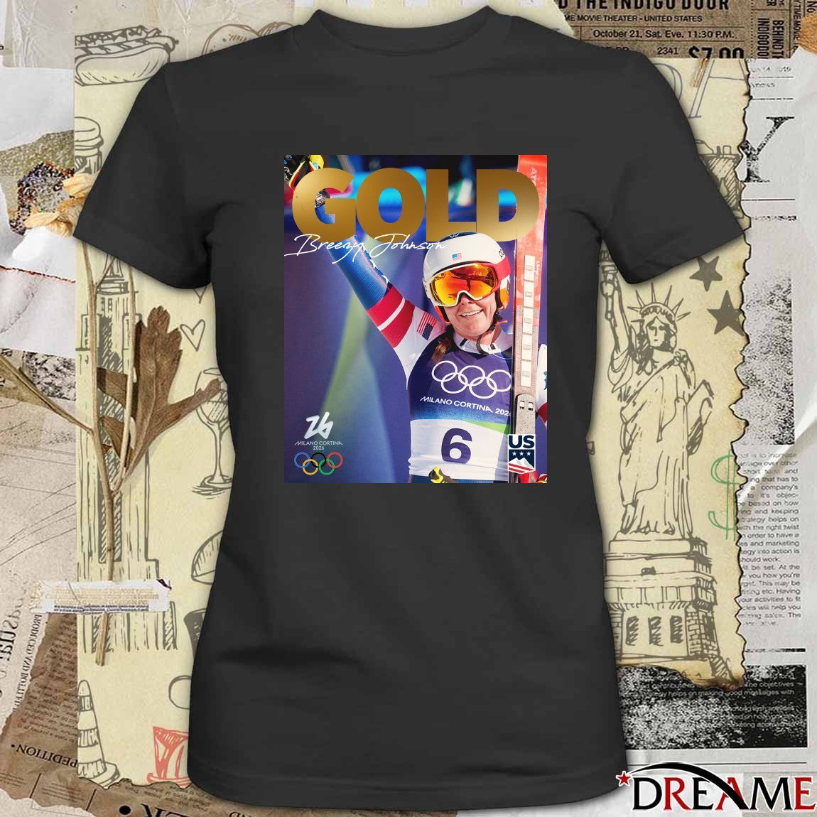 Team USA Breezy Johnson Is An Olympic Champion GOLD Medal Poster t-shirt