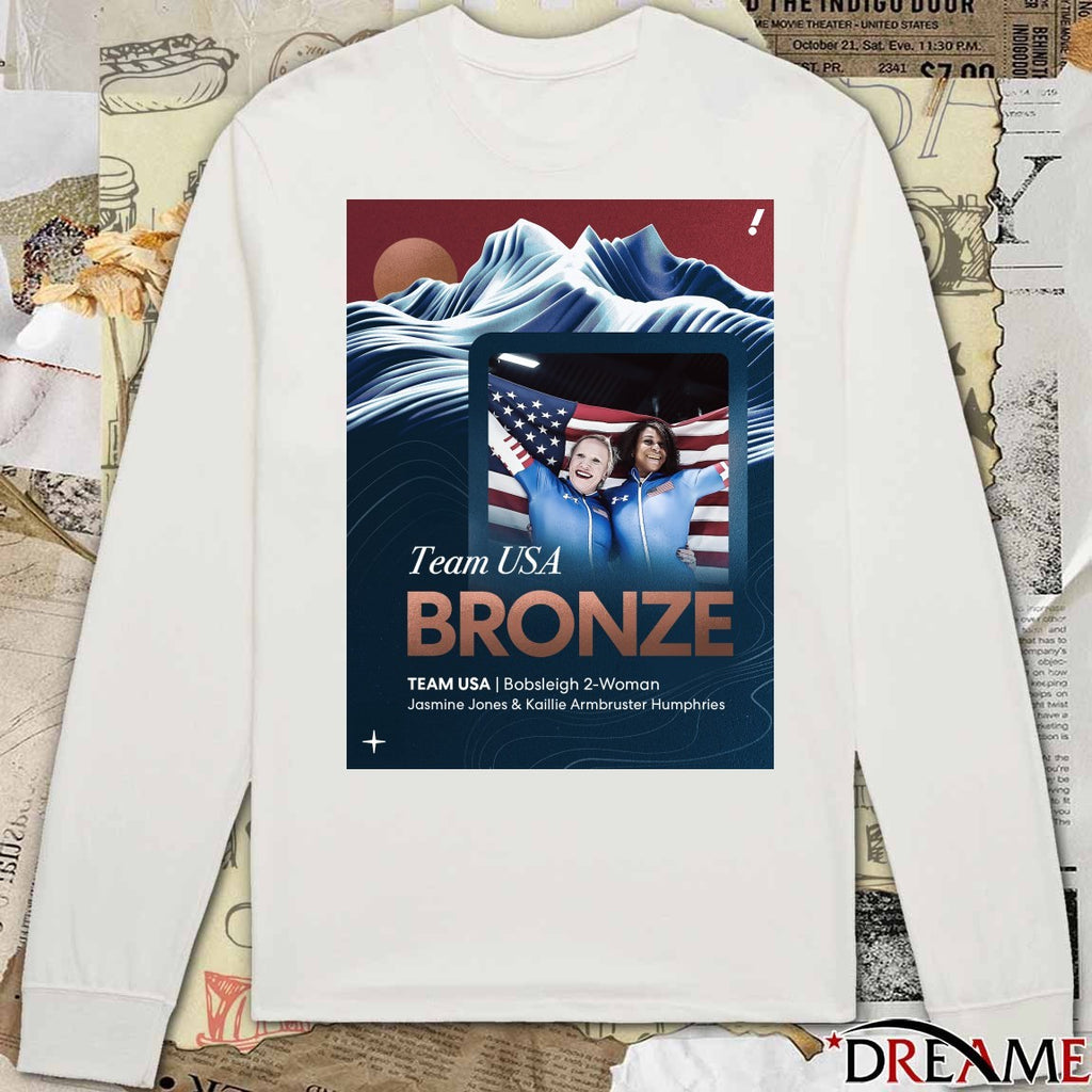 Team USA Bronze Bobsleigh 2-Woman Jasmine Jones And Kaillie Armbruster Humphries Poster t-shirt