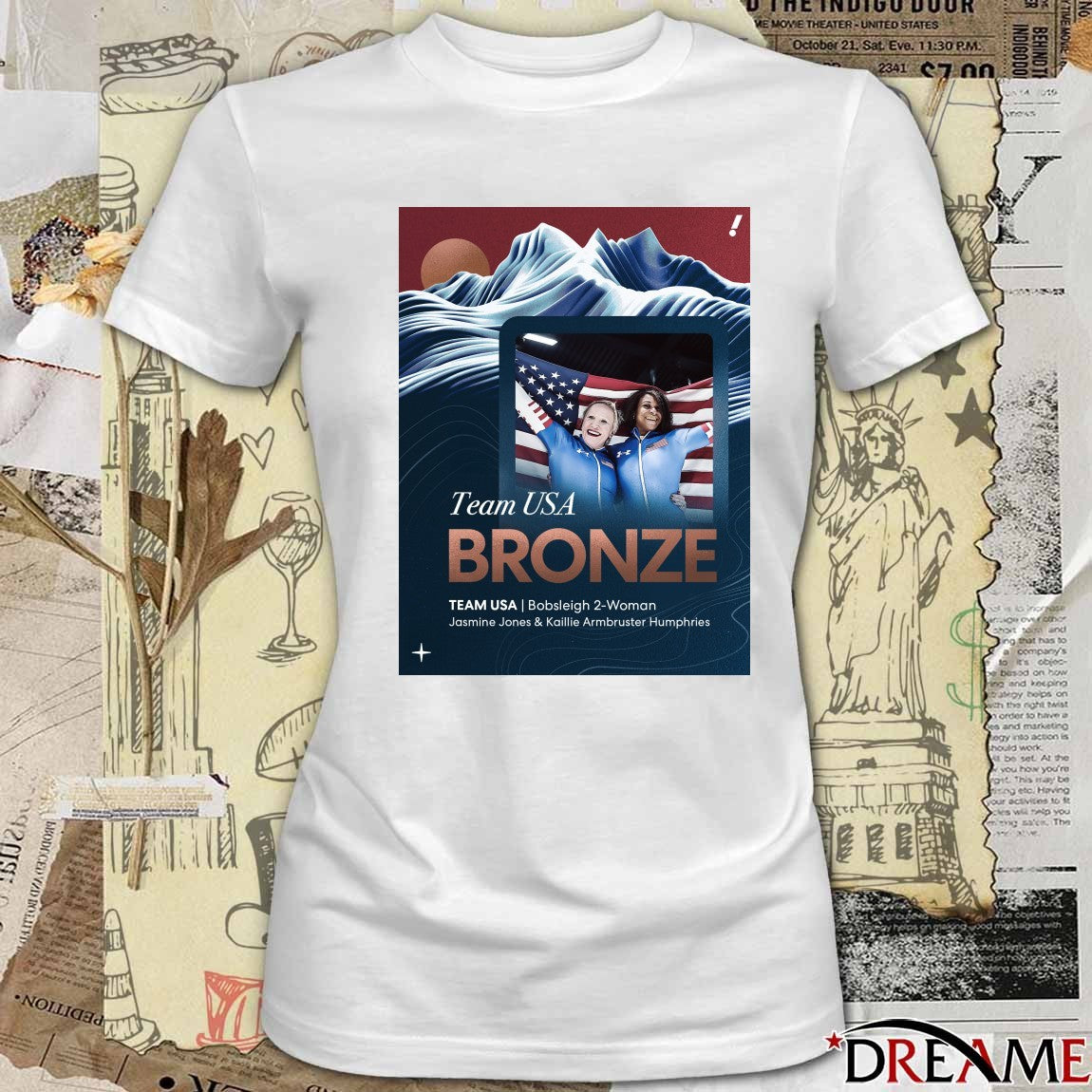 Team USA Bronze Bobsleigh 2-Woman Jasmine Jones And Kaillie Armbruster Humphries Poster t-shirt