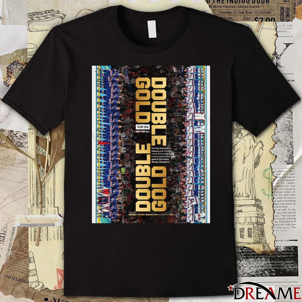 Team USA Double Gold Medal For Men’s Olympic Ice Hockey 2026 t-shirt
