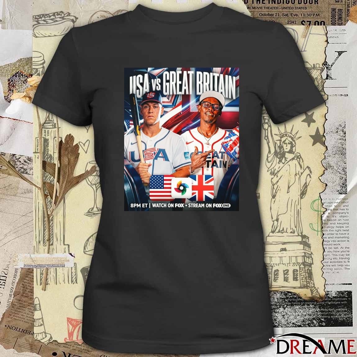 Team USA Vs Great Britain World Baseball Classic 2026 Poster t-shirt