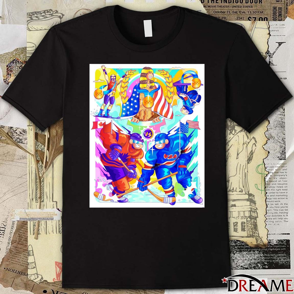 Team USA and Canada 2026 Winter Olympic Hockey Games in Milan Cortina Gago Poster t-shirt