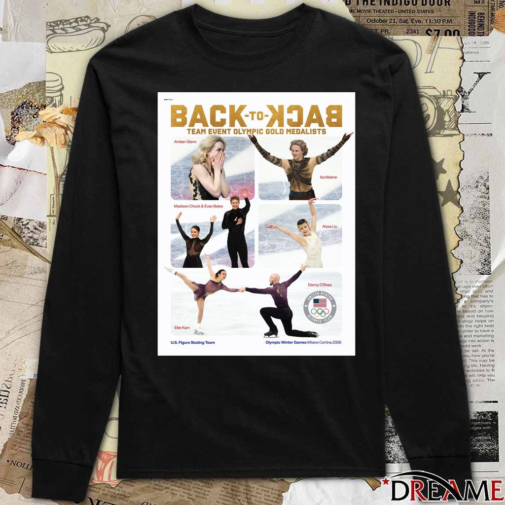 Team Usa Back To Back Team Event Olympic Gold Medalists Milano Cortina 2026 Poster t-shirt