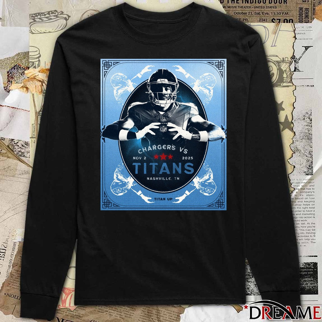 Tennessee Titans Vs Los Angeles Chargers November 2, 2025, in Nashville, Tennessee Poster t-shirt