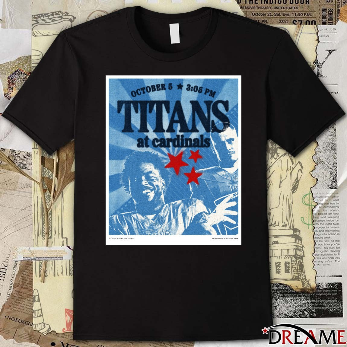 Tennessee Titans at Arizona Cardinals final score 22-21 October 5, 2025 Poster t-shirt